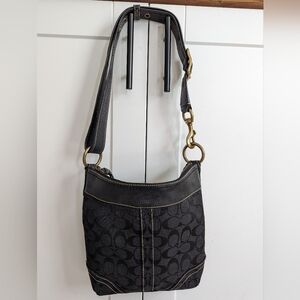 Coach Jacquard Shoulder/Crossbody hobo bag black